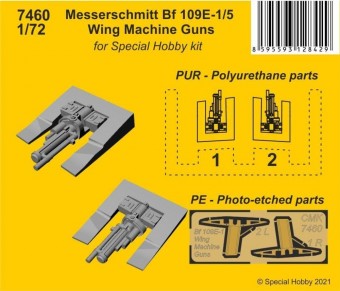 CMK 129-57460 Messerschmitt Bf 109E-1/5 Wing Machine Guns 1:72