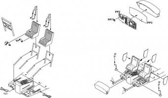 CMK 129-6005 UH-1D Interior set (DRA) USA Modern 1:35