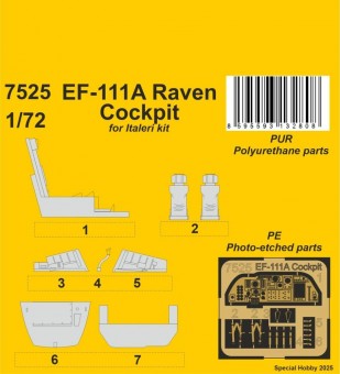 CMK 129-7525 F-111A Cockpit for Italeri 1:72