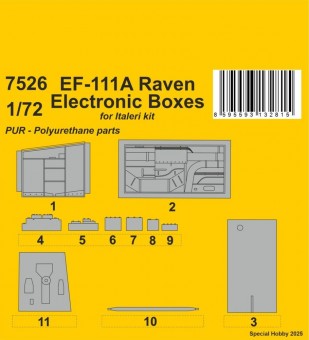 CMK 129-7526 F-111A Open Electronics Boxes for Italeri 1:72