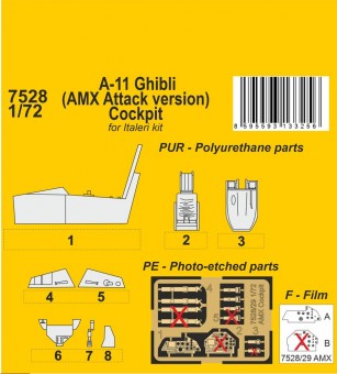 CMK 129-7528 A-11 Ghibli (AMX Attack version) Cockpit 1:72