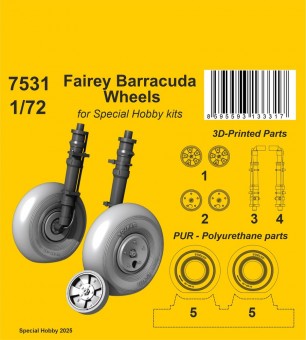 CMK 129-7531 Fairey Barracuda Wheels for Special Hobby 1:72