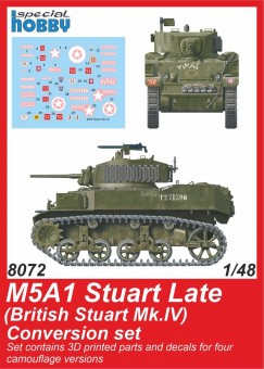 CMK 129-8072 M5A1 Stuart Late (British) Conversion set for Tamiya 1:48