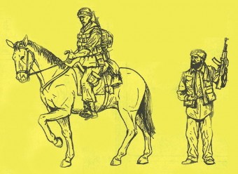 CMK 129-F35198 US Military Policman Mounted and Iraqi Civilians 1:35