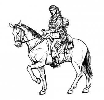 CMK 129-F35208 US mounted soldier in Afganistan (1 fig & horse) 1:35