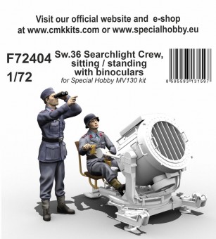 CMK 129-F72404 Sw.36 Searchlight Crew, sitting / standing with binoculars 1:72