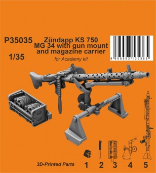 CMK 129-P35035 Zundapp KS 750 MG 34 with gun mount and magazine carrier / for Academy kit 1:35