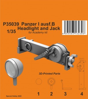 CMK 129-P35039 Panzer I ausf.B Headlight and Jack for Academy kit 1:35