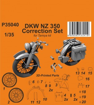 CMK 129-P35040 DKW NZ 350 Correction Set / for Tamiya kit 1:35
