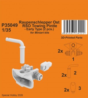 CMK 129-P35049 Raupenschlepper Ost RSO Towing Pintle - Early Type (2 pcs.) for Miniart 1:35