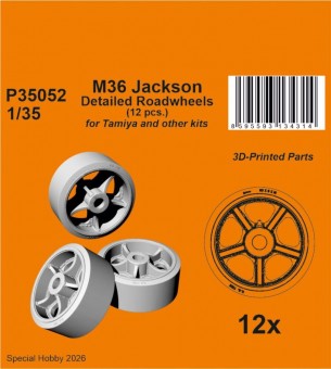 CMK 129-P35052 M36 Jackson Detailed Roadwheels (12 pcs.) for Tamiya 1:35