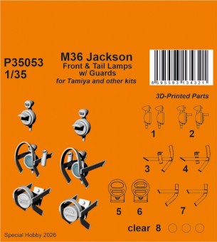CMK 129-P35053 M36 Jackson Front Headlights w/ Guards for Tamiya 1:35