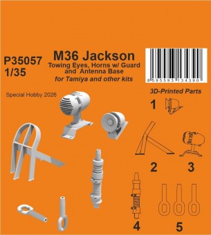 CMK 129-P35057 M36 Jackson Towing Eyes, Horn Guard and Antenna Base for Tamiya 1:35