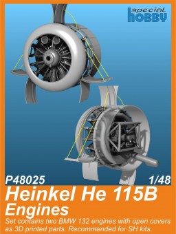 CMK 129-P48025 Heinkel He 115B Engines for Special Hobby kits 1:48