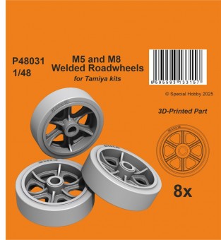 CMK 129-P48031 M5 and M8 Welded Roadwheels for Tamiya 1:48