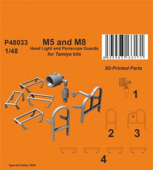 CMK 129-P48033 M5 and M8 Head Light and Periscope Guards for Tamiya 1:48
