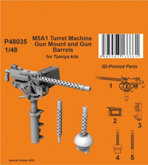 CMK 129-P48035 M5A1 Turret Machine Gun Mount and Gun Barrels 1:48