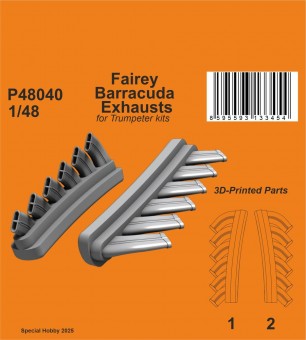 CMK 129-P48040 Fairey Barracuda Exhausts for Trumpeter 1:48
