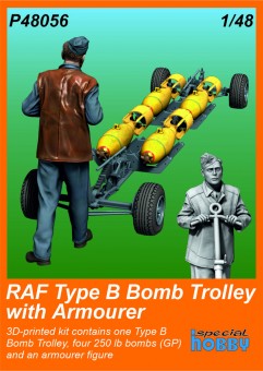 CMK 129-P48056 RAF Type B Bomb Trolley with Armourer 1:48