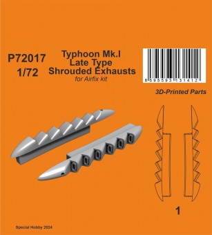 CMK 129-P72017 Typhoon Mk.I Late Type Shrouded Exhausts / for Airfix kit 1:72