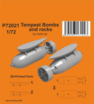 CMK 129-P72021 Tempest Bombs (1000 Lb) and racks 1:72