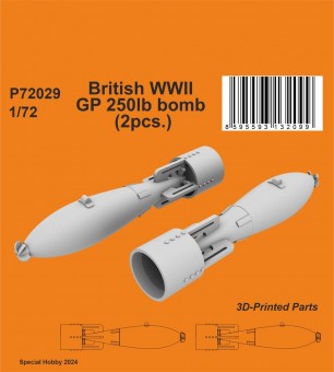 CMK 129-P72029 British WWII GP 250lb bomb (2pcs.) 1:72