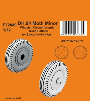 CMK 129-P72049 DH.94 Moth Minor Wheels / Circumferential Tread Pattern for Special Hobby 1:72
