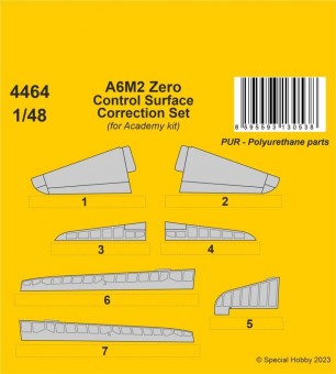 CMK 4464 A6M2 Zero Control Surface Correction Set / for Academy kit 1:48