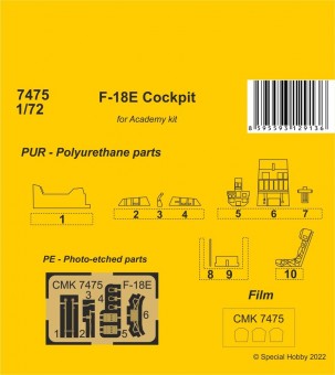CMK 7475 F-18E Hornet Cockpit 1:72