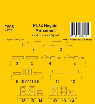 CMK 7505 Ki-84 Hayate Armament / Arma Hobby kits 1:72