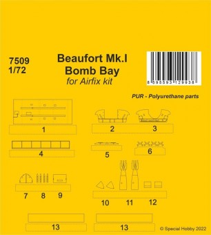 CMK 7509 Beaufort Mk.I Bomb Bay / Airfix kit 1:72