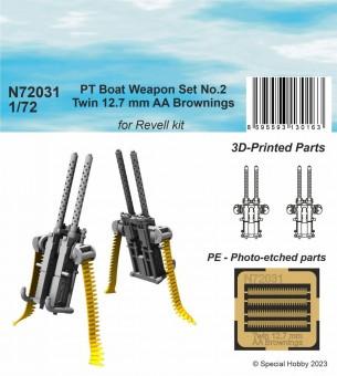 CMK N72031 PT Boat Weapon Set No.2 - Twin 12.7 mm AA Brownings (2 printed pcs) 1:72