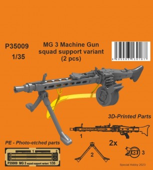 CMK P35009 MG 3 Machine Gun - squad support variant (2 pcs) 1:35