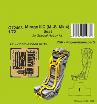 CMK Q72403 Mirage IIIC (M.-B. Mk.4) Seat 1:72
