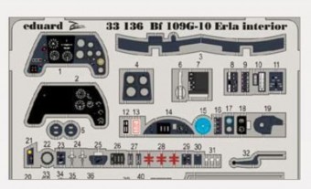 Eduard 33136 Bf 109G-10 Erla interior for Revell 1:32