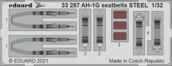 Eduard 33287 AH-1G seatbelts STEEL 1/32 for ICM 1:32