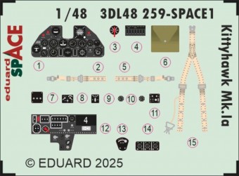 Eduard 3DL48259 Kittyhawk Mk.Ia SPACE for Eduard 1:48