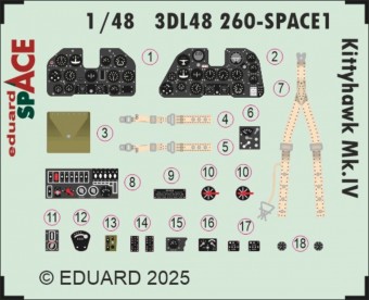 Eduard 3DL48260 Kittyhawk Mk.IV SPACE for Eduard 1:48