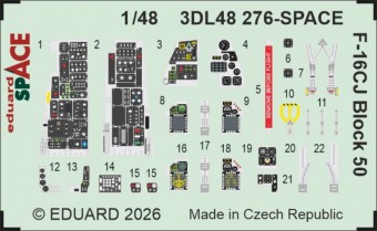 Eduard 3DL48276 F-16CJ Block 50 SPACE for Tamiya 1:48