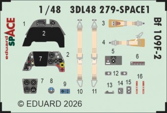 Eduard 3DL48279 Bf 109F-2 SPACE for Eduard 1:48