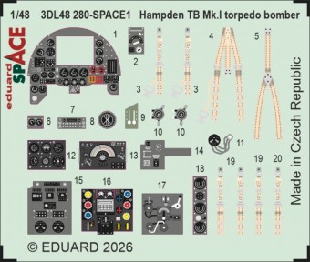 Eduard 3DL48280 Hampden TB Mk.I torpedo bomber SPACE for ICM 1:48