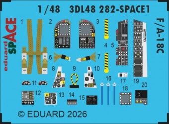 Eduard 3DL48282 F/A-18C SPACE 1/48 for Eduard / Kinetic 1:48