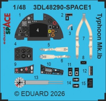 Eduard 3DL48290 Typhoon Mk.Ib SPACE for Hasegawa / Hobby 2000 1:48