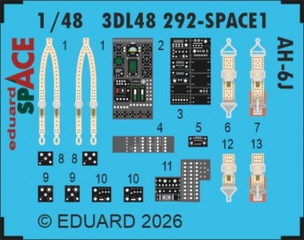 Eduard 3DL48292 AH-6J SPACE for ICM 1:48