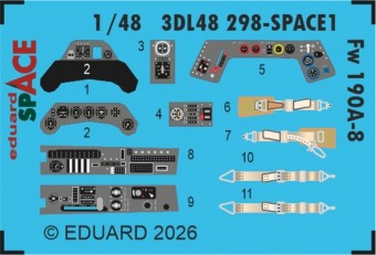 Eduard 3DL48298 Fw 190A-8 SPACE for Hobby Boss 1:48