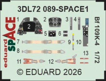 Eduard 3DL72089 Bf 109K-4 SPACE for Eduard 1:72
