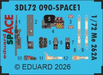 Eduard 3DL72090 Me 262A SPACE 1/72 for Arma Hobby 1:72
