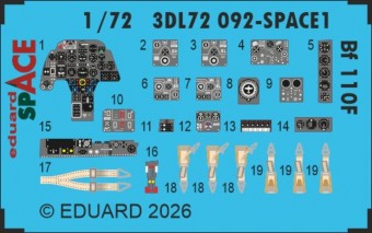 Eduard 3DL72092 Bf 110F SPACE 1/72 for Eduard 1:72