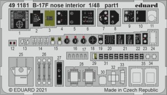 Eduard 491181 B-17F nose interior 1/48 for HKM 1:48