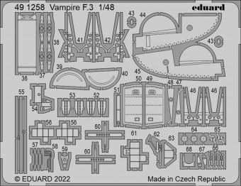 Eduard 491258 Vampire F.3 for AIRFIX 1:48